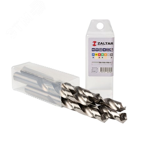 Сверло по металлу, индустриальное, DIN 338, HSS-G, Тип N, 5xD, 13,00 мм, (1 комплект-5 шт) - фото 1