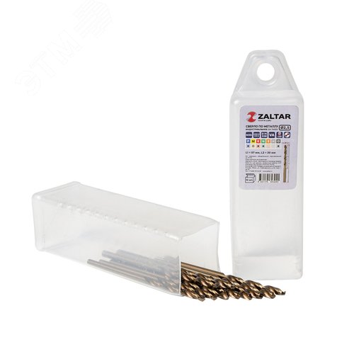 Сверло по металлу, индустриальное, DIN 338, HSS-E Co5, Тип VA, 5xD, 2,50 мм, (1 комплект-10 шт) - фото 1