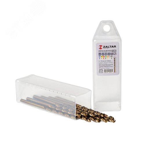 Сверло по металлу, индустриальное, DIN 338, HSS-E Co5, Тип VA, 5xD, 3,50 мм, (1 комплект-10 шт) - фото 1