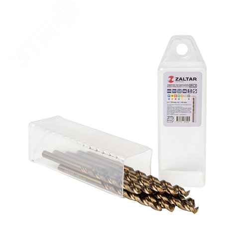 Сверло по металлу, индустриальное, DIN 338, HSS-E Co5, Тип VA, 5xD, 4,20 мм, (1 комплект-10 шт) - фото 1