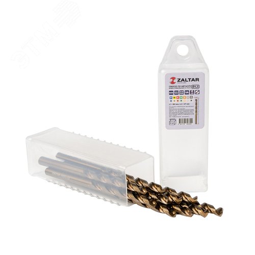 Сверло по металлу, индустриальное, DIN 338, HSS-E Co5, Тип VA, 5xD, 4,50 мм, (1 комплект-10 шт) - фото 1