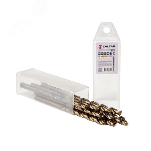 Сверло по металлу, индустриальное, DIN 338, HSS-E Co5, Тип VA, 5xD, 5,00 мм, (1 комплект-10 шт) - фото 1