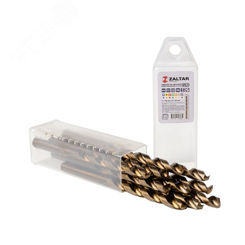 Сверло по металлу, индустриальное, DIN 338, HSS-E Co5, Тип VA, 5xD, 6,00 мм, (1 комплект-10 шт) - фото 1