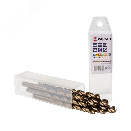 Сверло по металлу, индустриальное, DIN 338, HSS-E Co5, Тип VA, 5xD, 6,50 мм, (1 комплект-10 шт) - фото 1