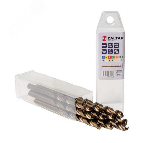 Сверло по металлу, индустриальное, DIN 338, HSS-E Co5, Тип VA, 5xD, 6,70 мм, (1 комплект-10 шт) - фото 1