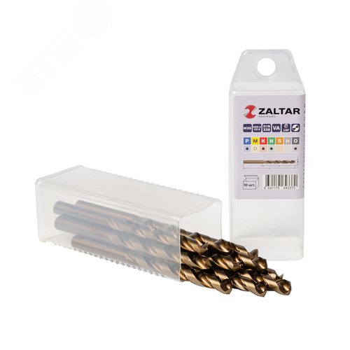 Сверло по металлу, индустриальное, DIN 338, HSS-E Co5, Тип VA, 5xD, 7,50 мм, (1 комплект-10 шт) - фото 1