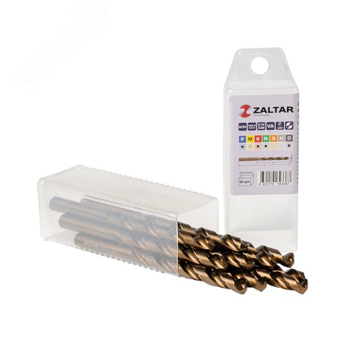 Сверло по металлу, индустриальное, DIN 338, HSS-E Co5, Тип VA, 5xD, 8,00 мм, (1 комплект-10 шт) - фото 1