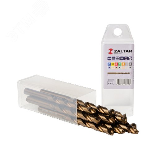 Изображение товара Сверло по металлу, индустриальное, DIN 338, HSS-E Co5, Тип VA, 5xD, 8,50 мм, (1 комплект-10 шт) (упак)