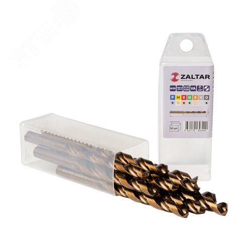 Сверло по металлу, индустриальное, DIN 338, HSS-E Co5, Тип VA, 5xD, 9,00 мм, (1 комплект-10 шт) - фото 1