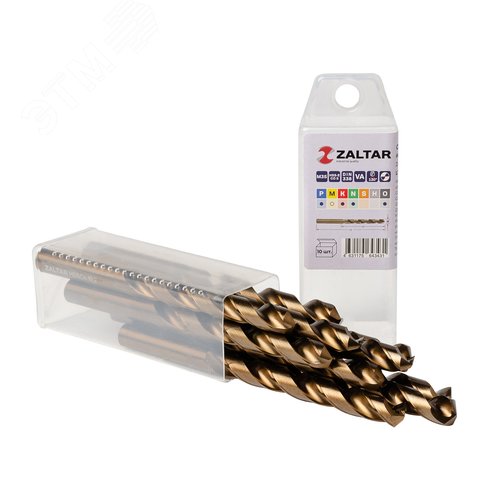 Сверло по металлу, индустриальное, DIN 338, HSS-E Co5, Тип VA, 5xD, 10,20 мм, (1 комплект-10 шт) - фото 1