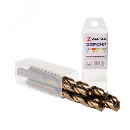 Сверло по металлу, индустриальное, DIN 338, HSS-E Co5, Тип VA, 5xD, 12,50 мм, (1 комплект-5 шт) - фото 1