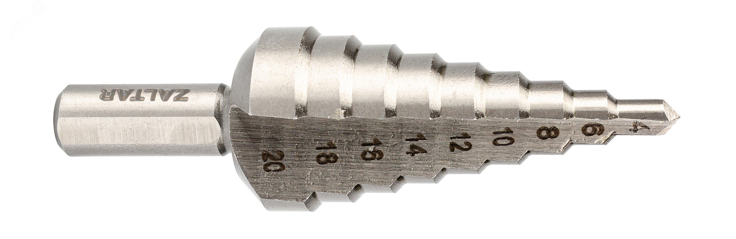 Изображение товара Сверло ступенчатое HSS 4-20 мм трехплоскостной хвостовик Китай