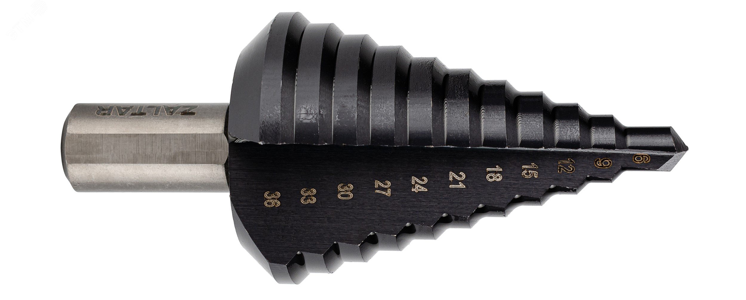 Изображение товара Сверло ступенчатое HSS TiAlN 9-36 мм трехплоскостной хвостовик