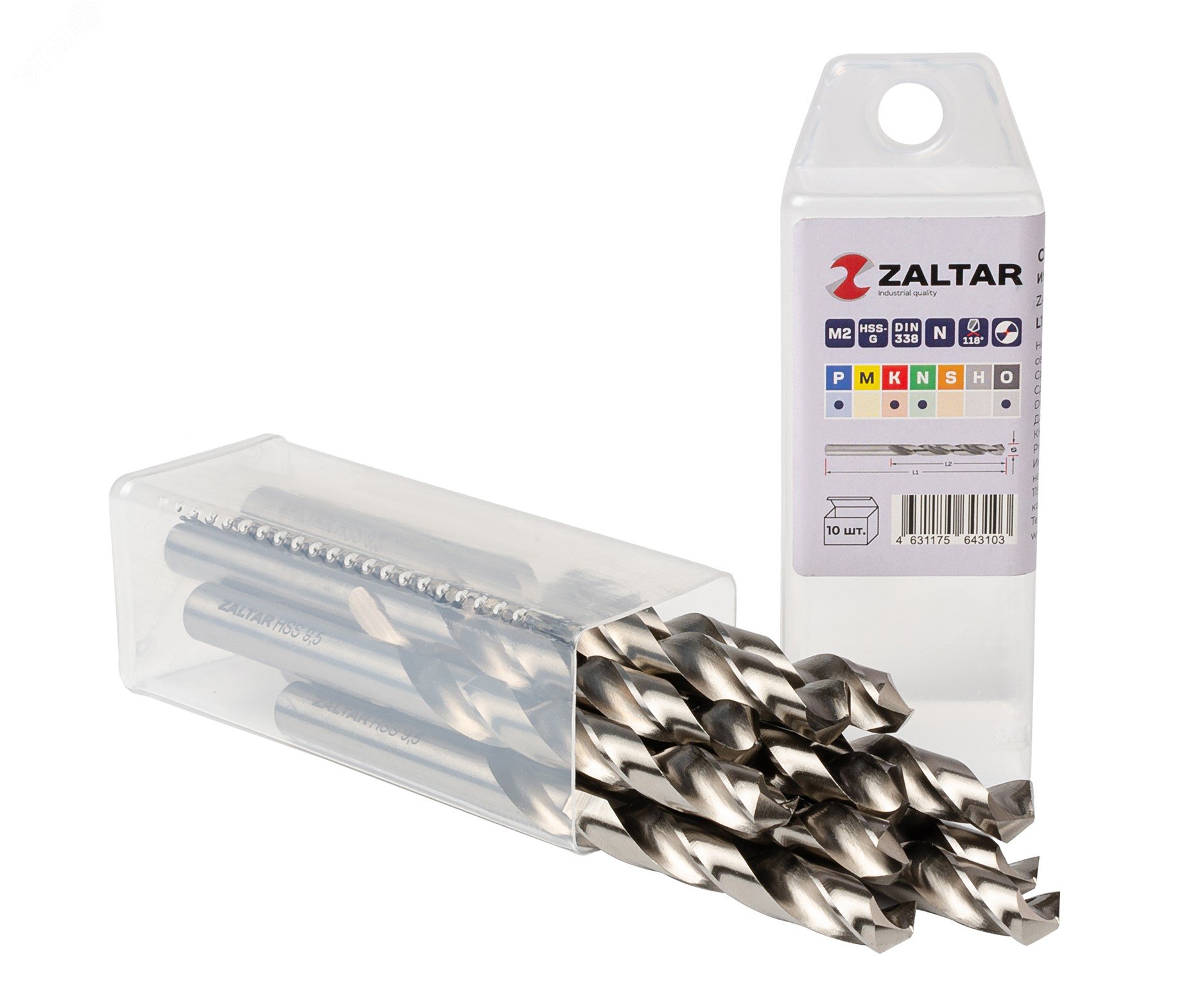 Изображение товара Комплект индустриальных сверл по металлу HSS-G DIN 338 9,50 мм 10 шт