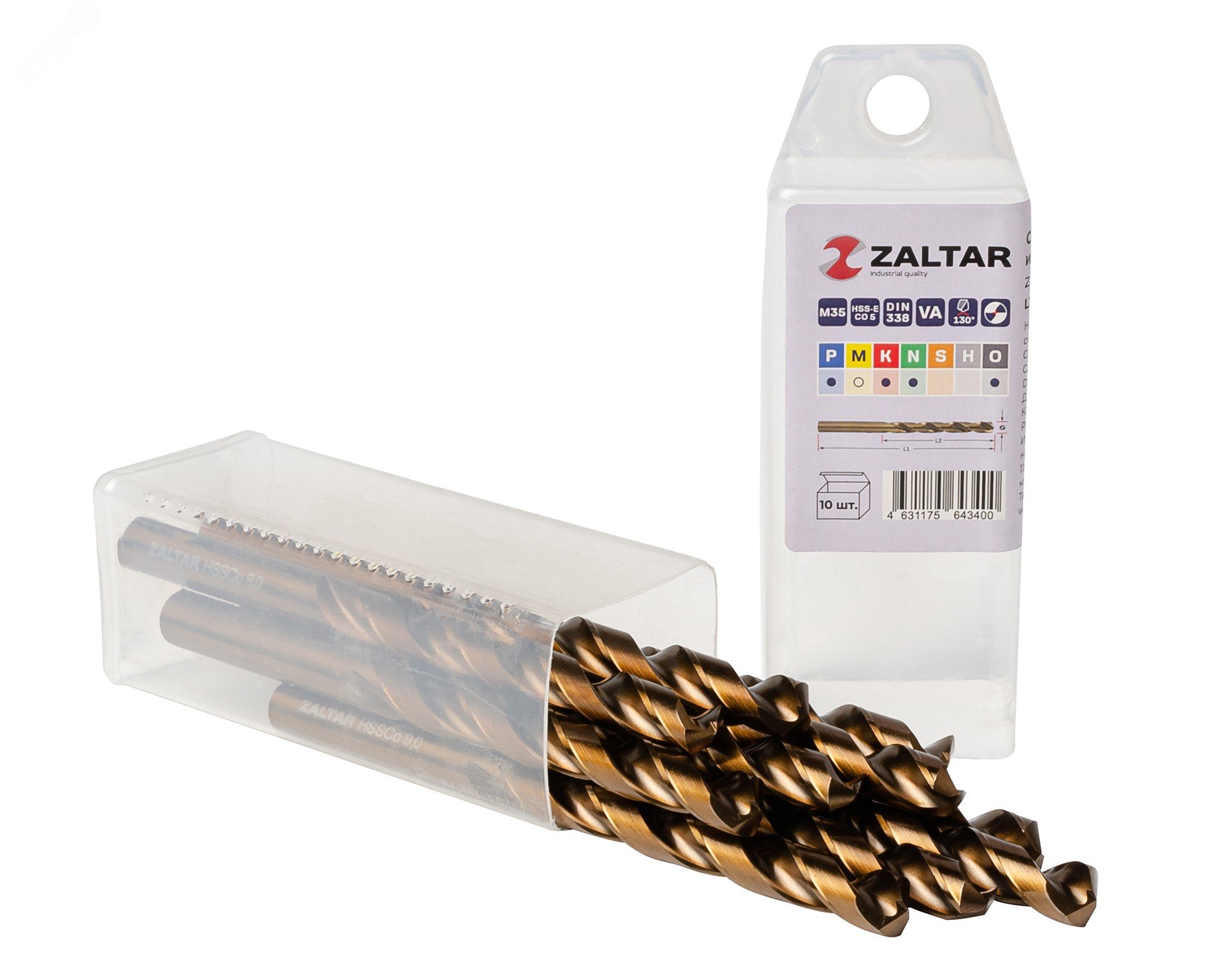 Изображение товара Сверло по металлу ZALTAR HSS-E Co5 9,00 мм комплект 10 шт