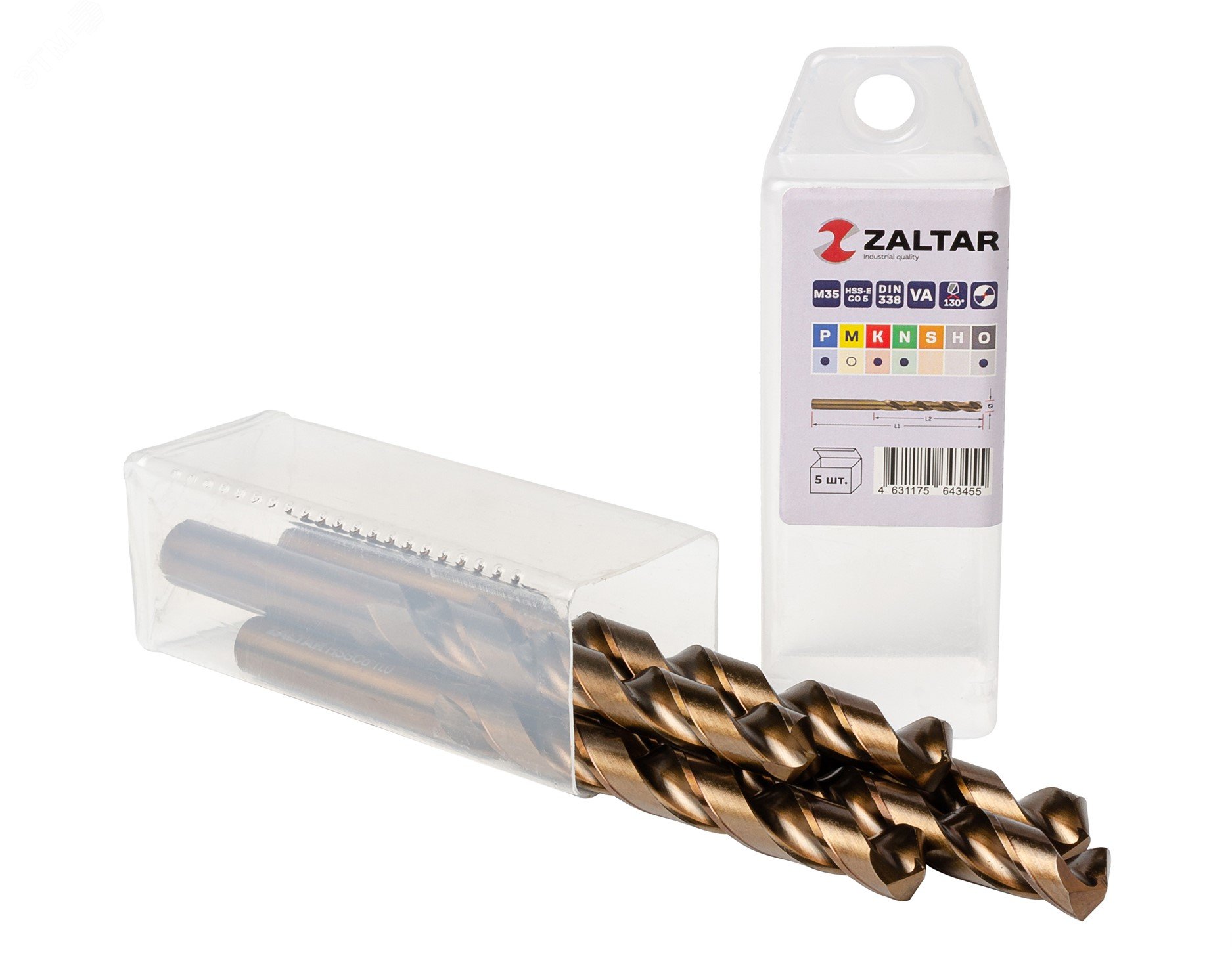 Изображение товара Комплект сверл по металлу HSS-E Co5 M35 DIN 338 5 шт 11 мм индустриальное качество