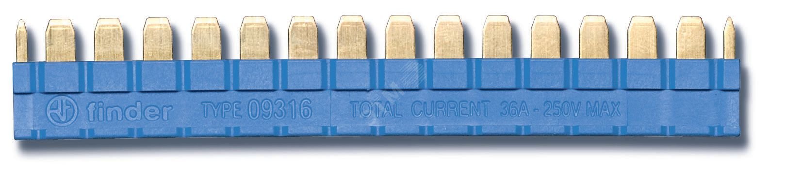 Соединитель шинный 16-полюсный синий