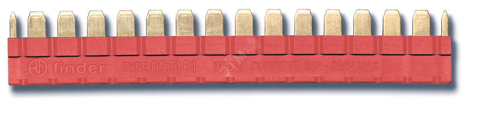Соединитель шинный 16-полюсный красный