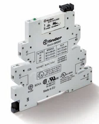 Модуль интерфейсный сборка 34.51.7.024.0000 + 93.61.0.024.7, электромеханическое реле, MasterBASIC, 1CO 6A, контакты AgNi, питание 24В AC/DC, IP20, винтовые клеммы, версия ATEX