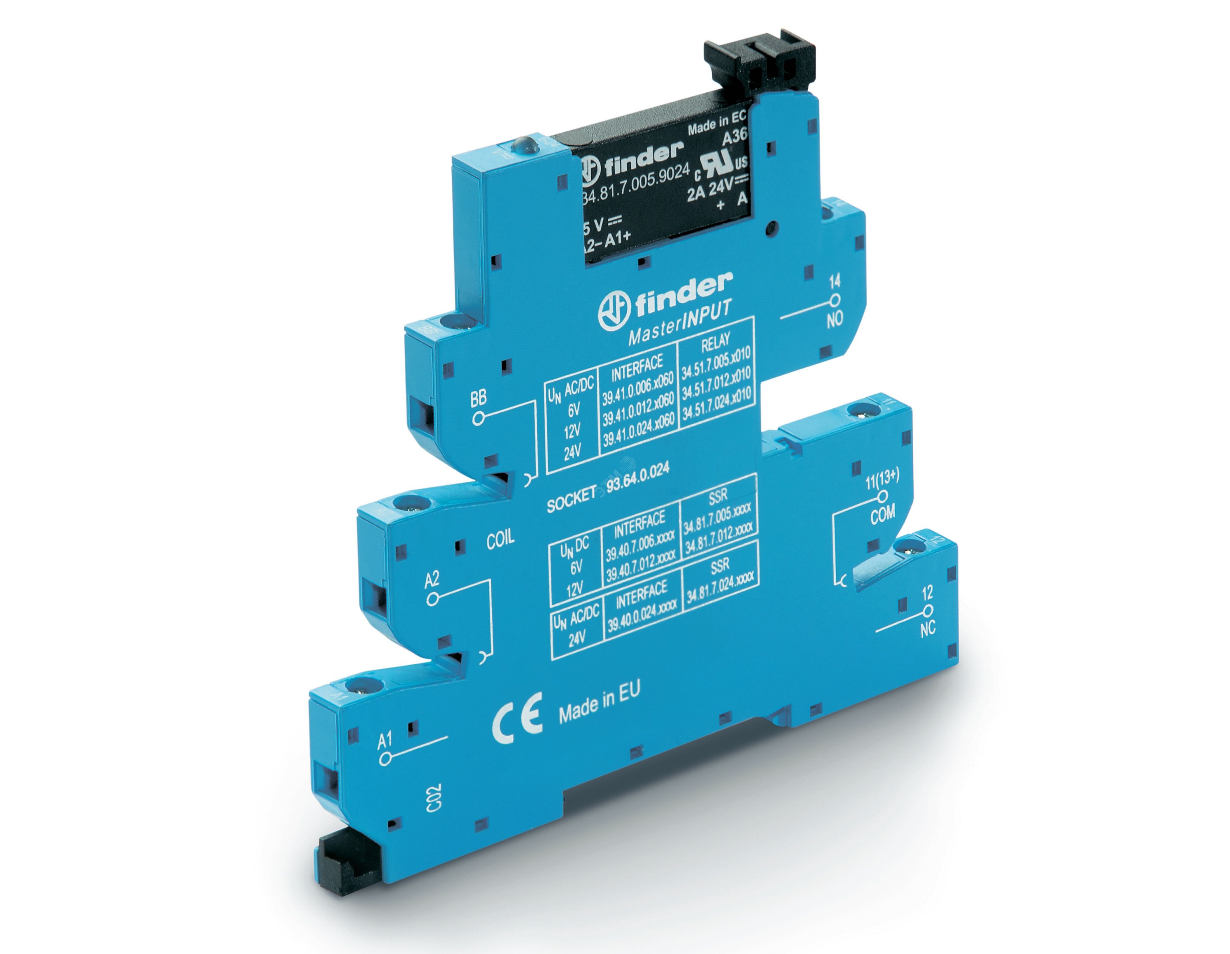 Изображение товара Модуль интерфейсный сборка 34.81.7.024.8240 + 93.64.0.024, твердотельное реле, серия MasterINPUT, выход 2A 240В АC, питание 24В AC/DC, IP20, винтовые клеммы (шт)