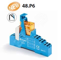 Модуль интерфейсный сборка 40.61.8.230.0000 + 99.02.0.230.98 + 95.P5SPA, электромеханическое реле, 1CO 16A, контакты AgCdO, питание 230В AC, IP20, безвинтовые клеммы Push-in, пластиковая клипса, LED + варистор