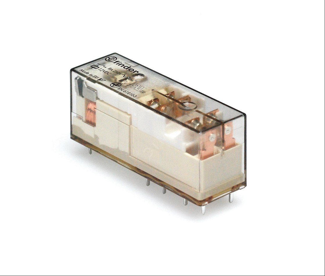 Изображение товара Реле безопасности электромеханическое (реле с принудительным управлением контактами), монтаж на печатную плату, 2NO + 2NC, контакты AgSnO2, катушка 12В DC, влагоащита RTIII (шт)