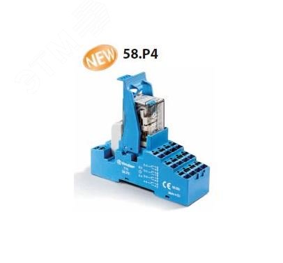 Изображение товара Модуль интерфейсный сборка 55.34.8.230.0040 + 99.02.0.230.98 + 94.P4SMA, электромеханическое реле, 4CO 7A, контакты AgNi, питание 230В AC, IP20, безвинтовые клеммы Push-in, металлическая клипса, LED + варистор (шт)