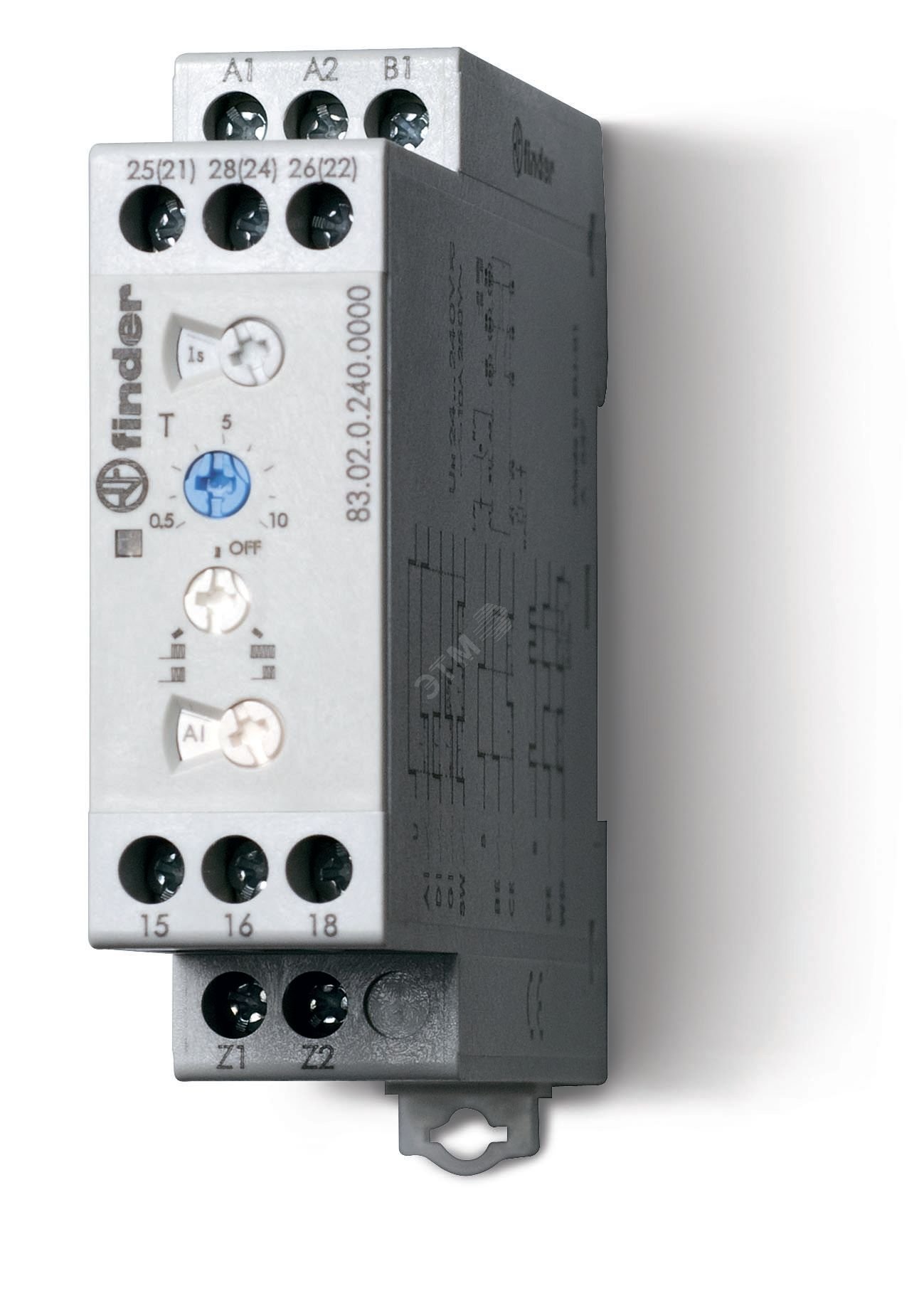 Изображение товара Таймер модульный мультифункциональные (AI, DI, SW, BE, CE, DE, WD), питание 24.240В АС/DC, 2CO 12A, ширина 22.5мм, регулировка времени 0.05с…10дней, степень защиты IP20 (шт)