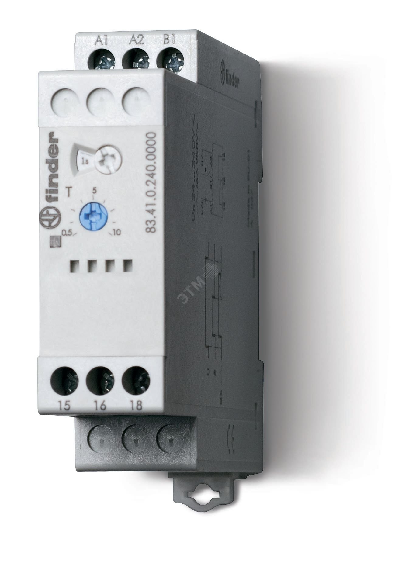 Изображение товара Таймер модульный мультифункциональный (AE, Ea, FE, GE, IT, Be, Deep, SHp), питание 24.240В АС/DC, 2CO 12A, ширина 22.5мм, регулировка времени 0.05с…10дней, степень защиты IP20, упаковка 1шт (шт)