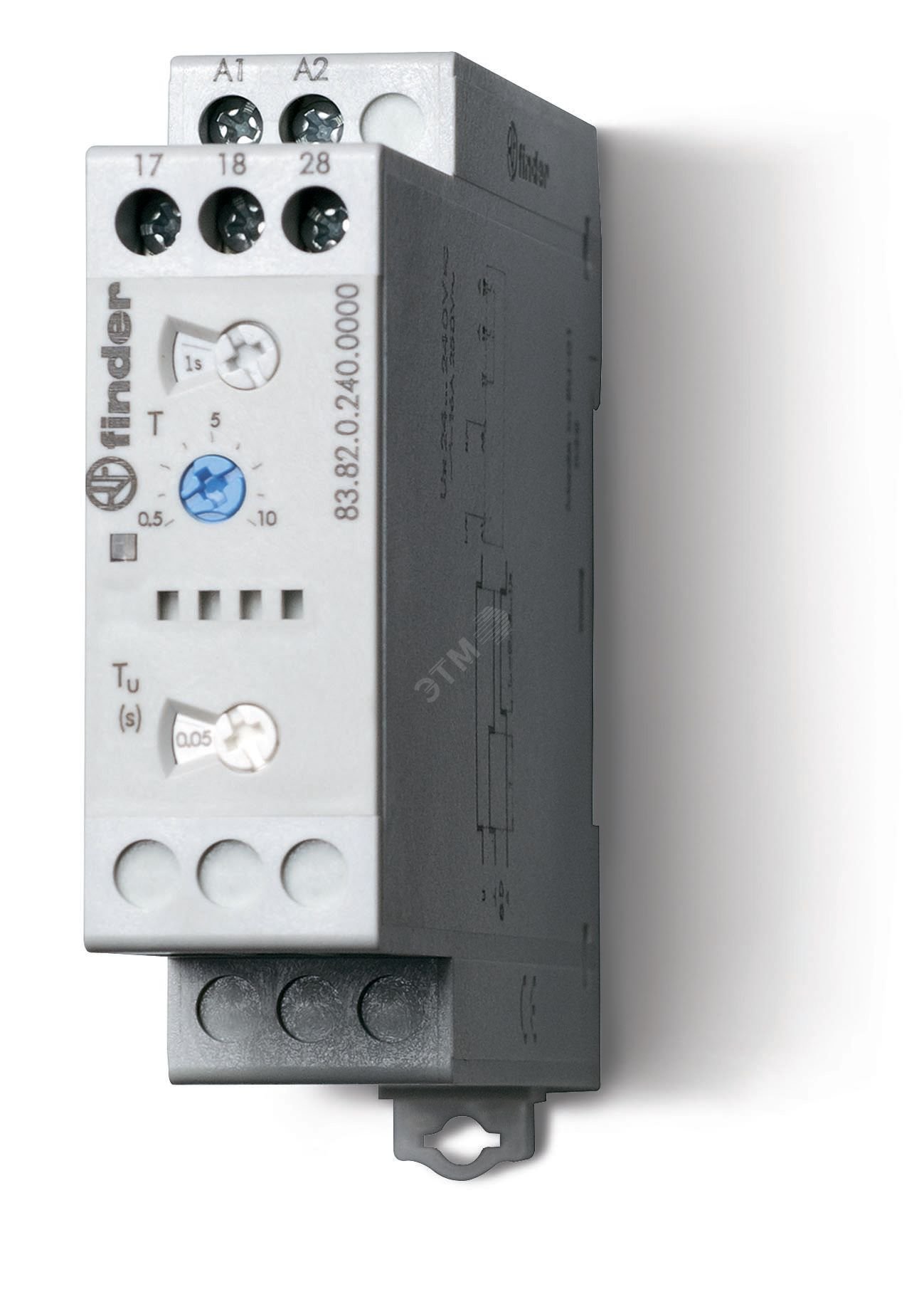 Изображение товара Таймер модульный 1-функциональный (SD), питание 24…240В АС/DC, 2NO 16A, ширина 22.5мм, регулировка времени 0.05с…10дней, степень защиты IP20 (шт)