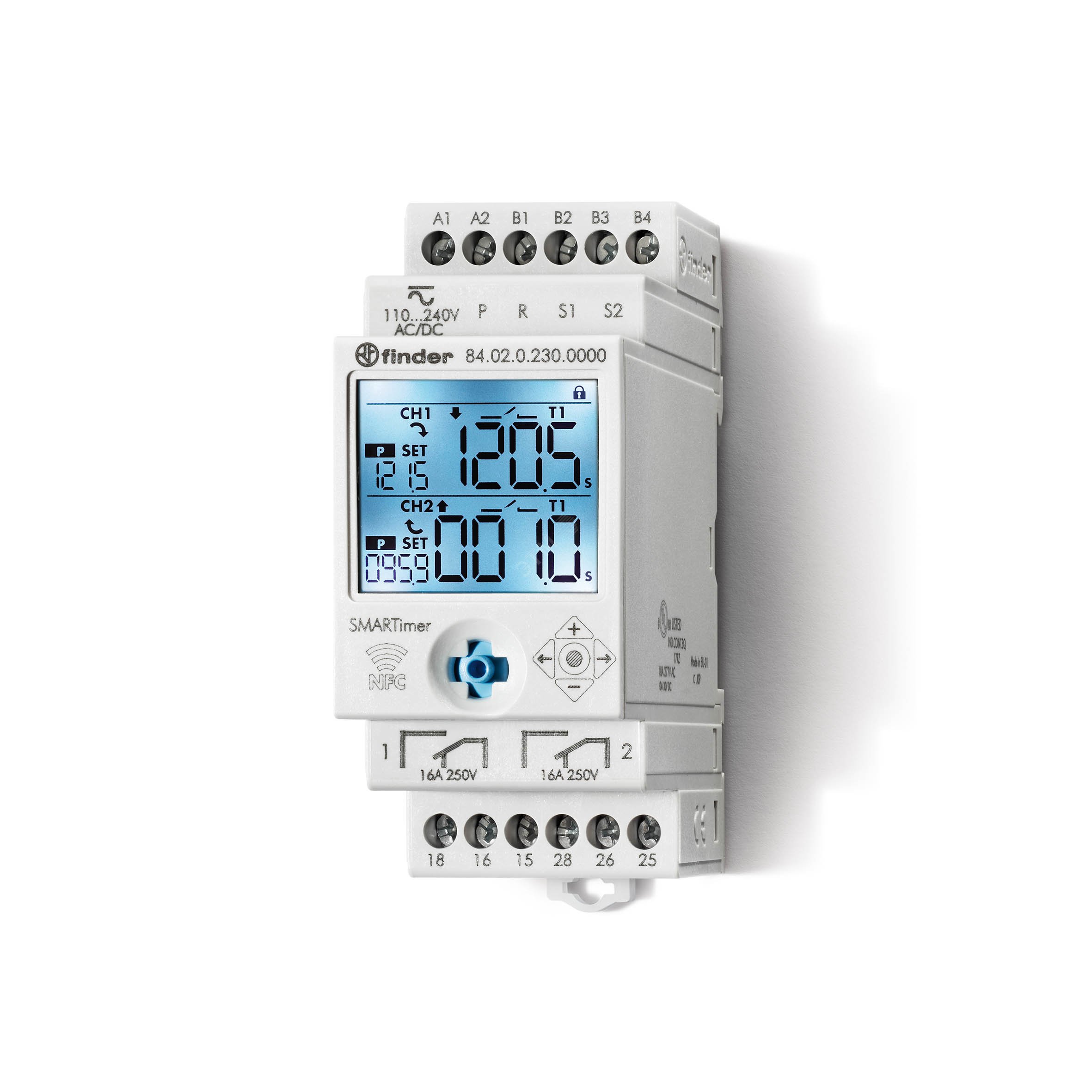 Изображение товара Таймер электронный мультифункциональный (25 функций), 2 независимых канала 1CO (16A) + 1CO (16A) (шт)