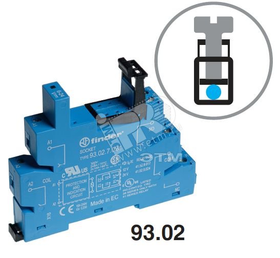 Розетка с винтовыми клеммами с зажимной клетью для реле 41, питание 60В АС/DC