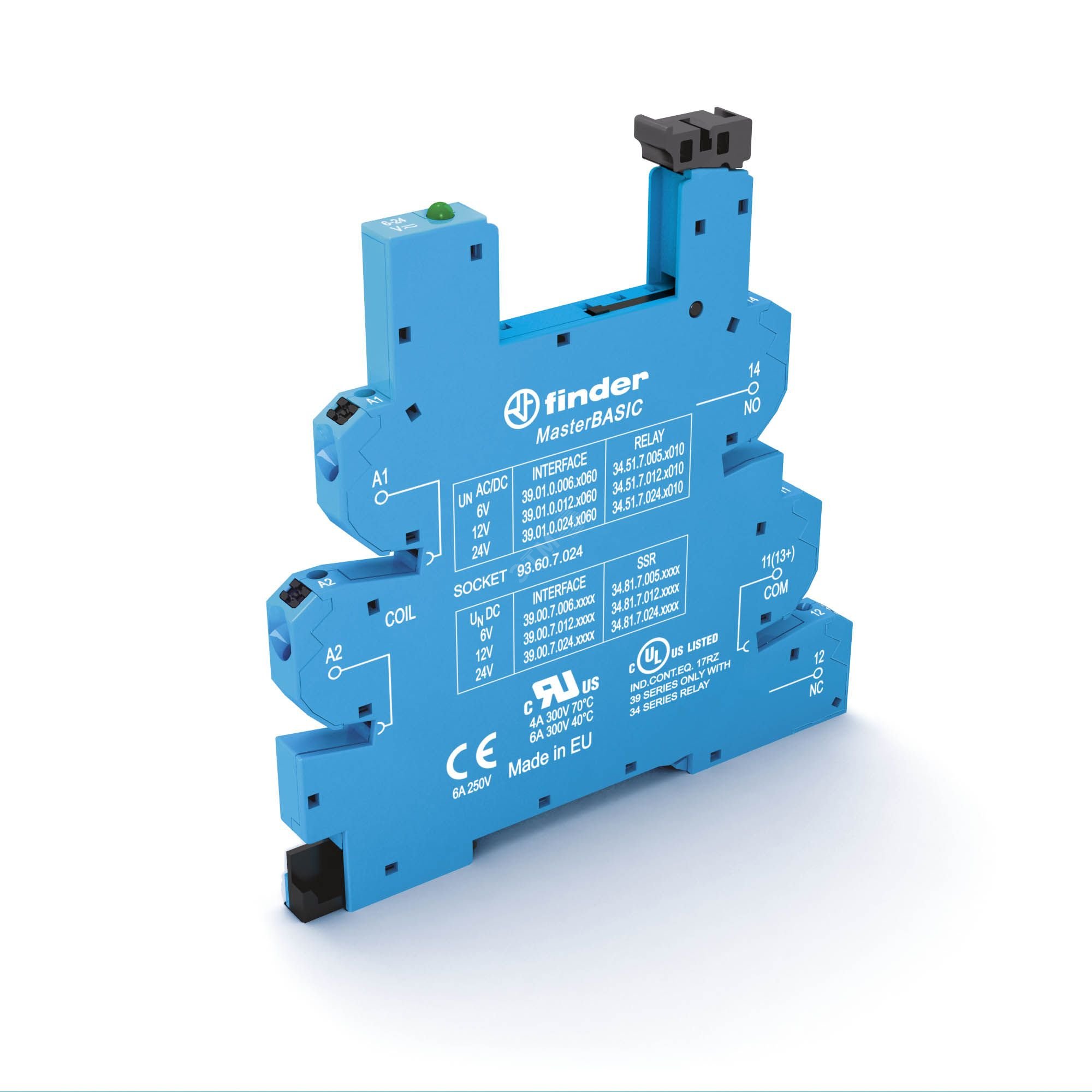 Изображение товара Розетка MasterBASIC с безвинтовыми клеммами Push-in для реле 34, питание 24В DC (шт)