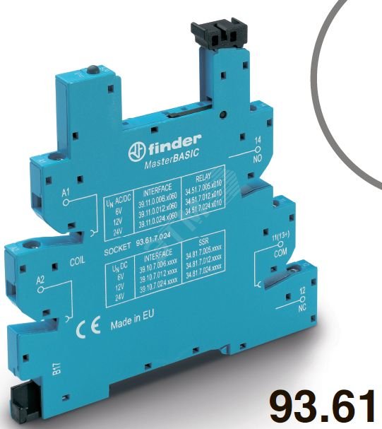 Изображение товара Розетка MasterBASIC с винтовыми клеммами с зажимной клетью для реле 34, питание 24В DC (шт)