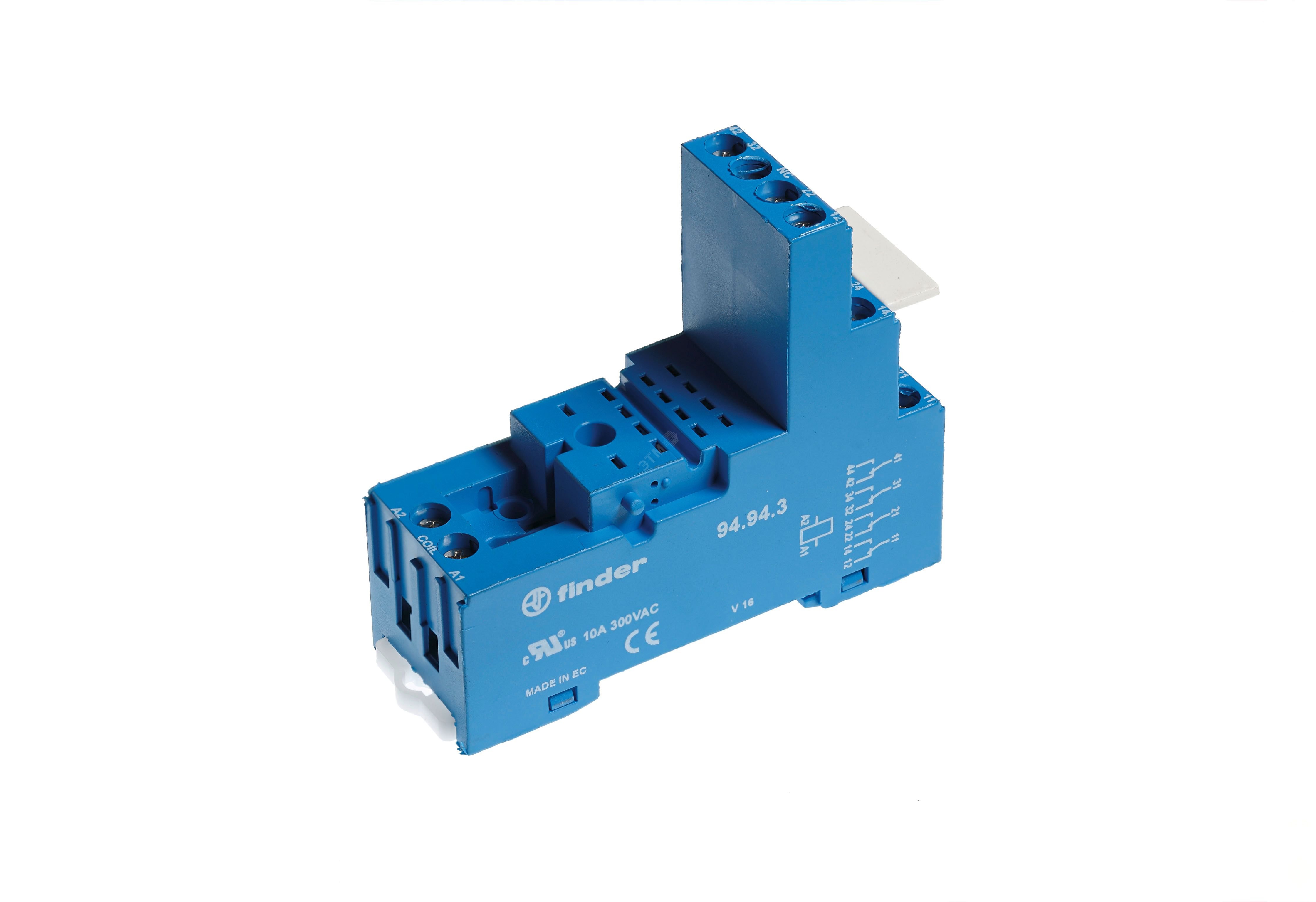 Изображение товара Розетка с винтовыми клеммами с зажимной клетью для реле 55.32, 55.34, таймера 85.02, 85.04, применяются модули 99.80 (шт)