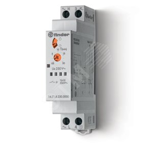 Таймер модульный электронный лестничный 1-функциональный, 1NO 16A, 3- или 4-проводная схема, питание 230В АC, ширина 17.5мм, степень защиты IP20