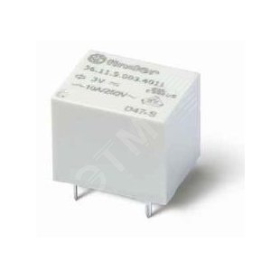 Изображение товара Реле электромеханическое миниатюрное, монтаж на печатную плату, формат 'кубик сахара', 1CO 10A, Контакты AgSnO2, катушка 5В DС, влагозащита RTIII (шт)