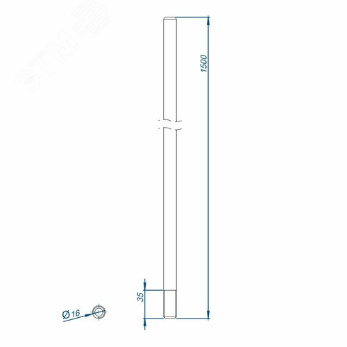 Молниеприемник 1.5 м, алюм. - фото 3