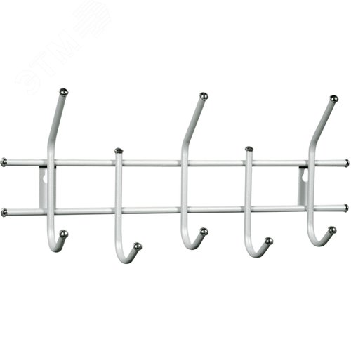 Изображение товара Вешалка настенная Стандарт 2/5 (в220 х ш475 х г95 мм), 5 крючков, металл, белая (шт)