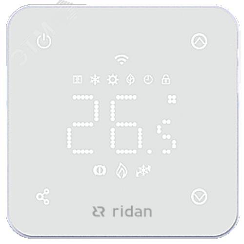 Изображение товара Электронный термостат Ridan RSmart-FW с Wi-Fi управлением белый