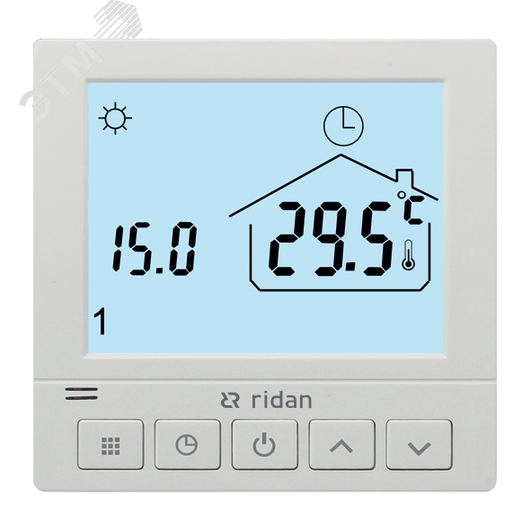 Изображение товара Программируемый комнатный электронный термостат WT-R Ridan для встраиваемого монтажа