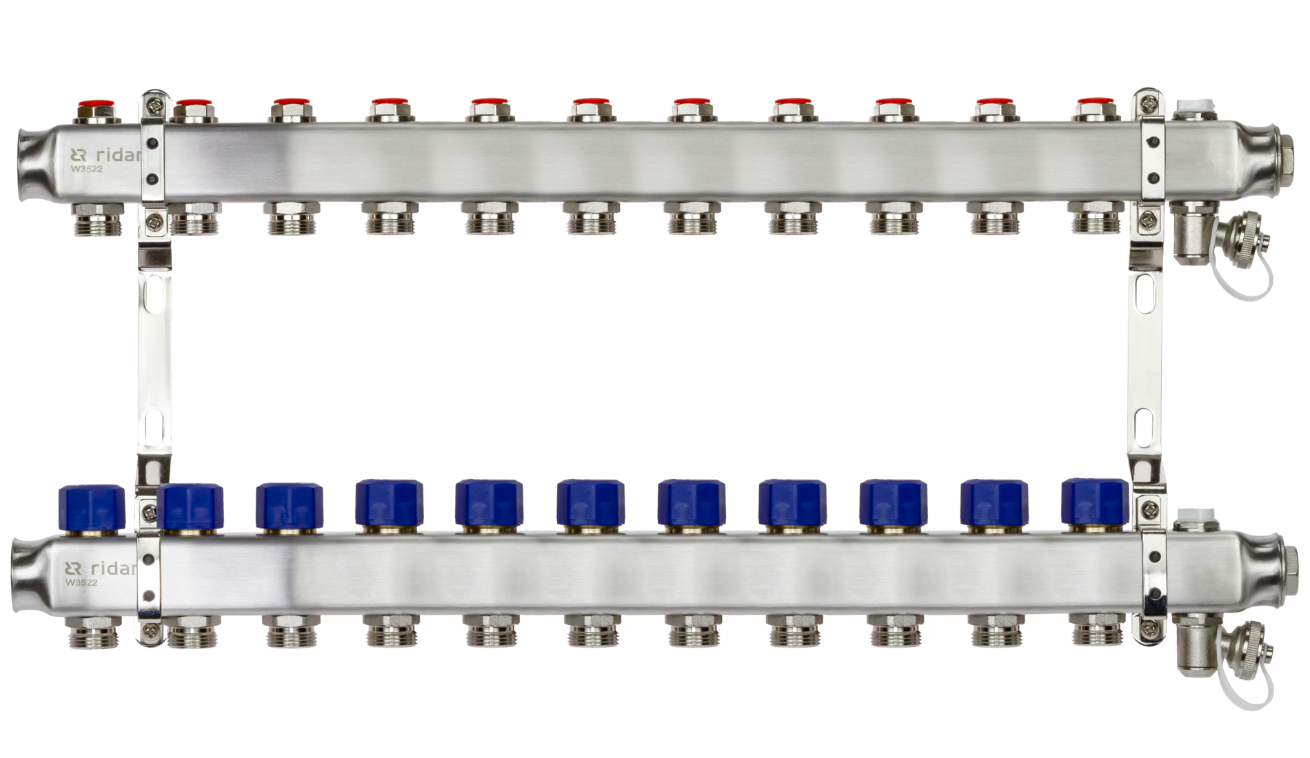 Коллекторная группа SSM-11R set 11 контуров 1'X3/4' с термостатическими клапанами и кронштейнами