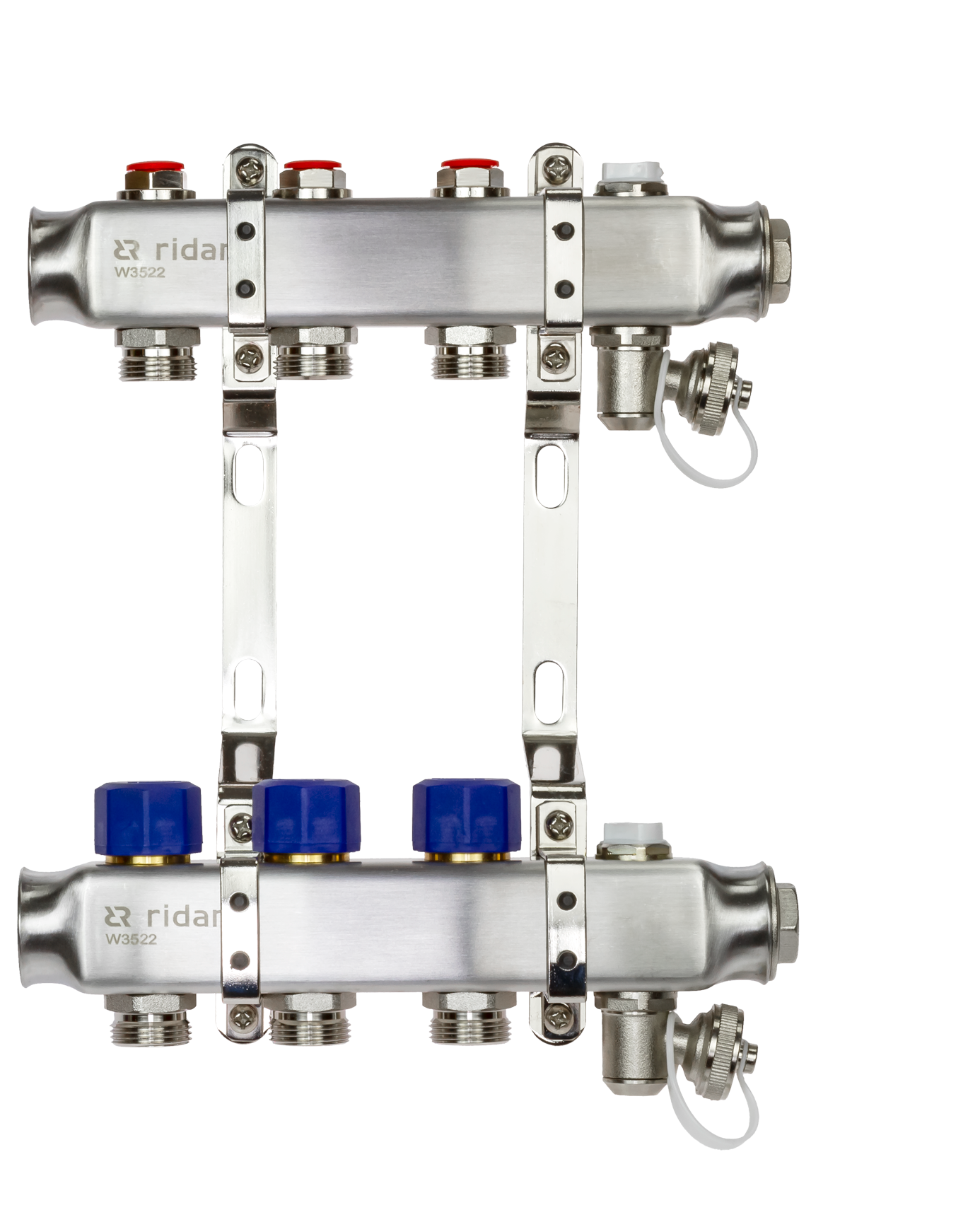 Коллекторная группа SSM-3R set 3 контура 1'X3/4' с термостатическими клапанами и кронштейнами