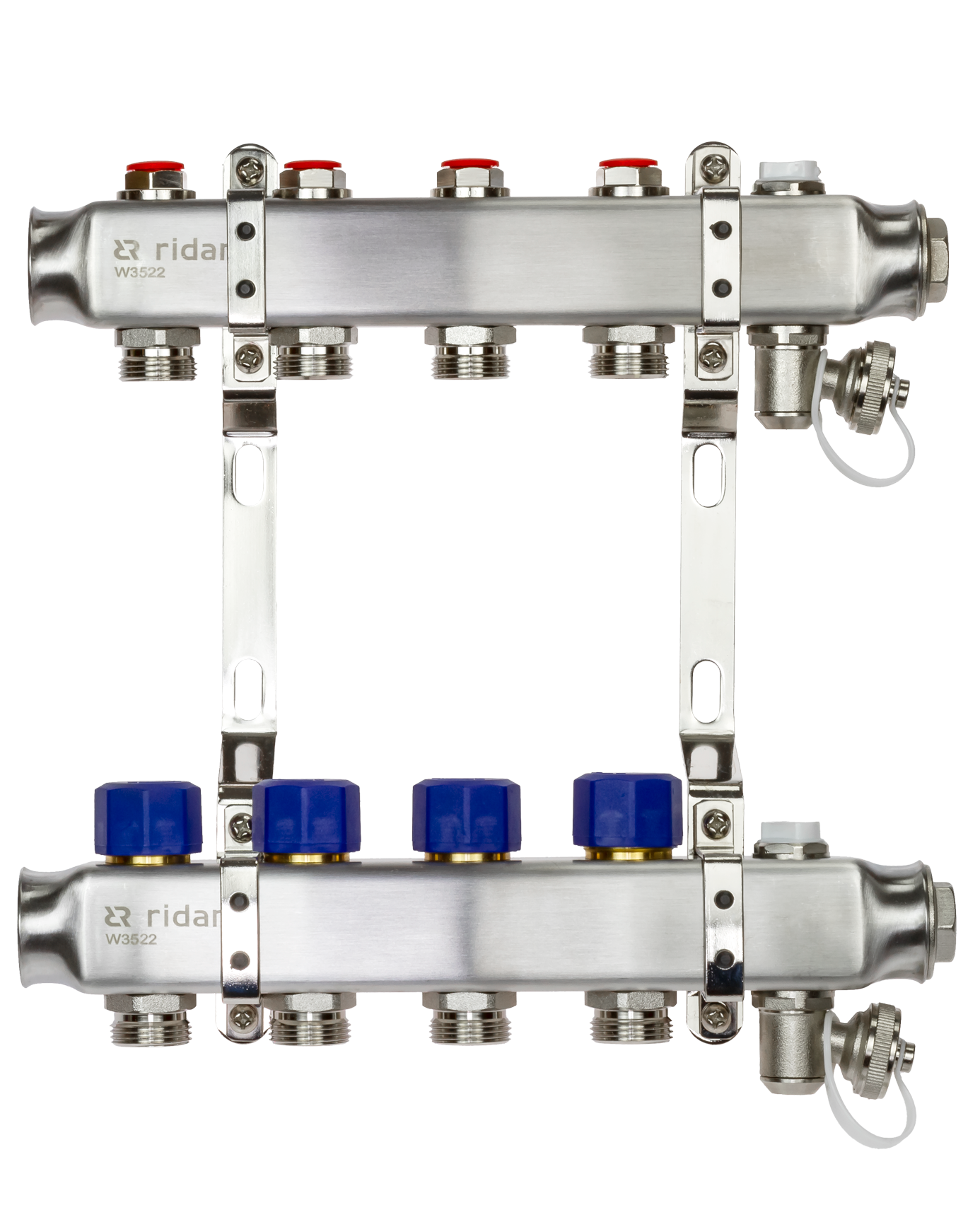 Коллекторная группа SSM-4R set 4 контура 1'X3/4' с термостатическими клапанами и кронштейнами