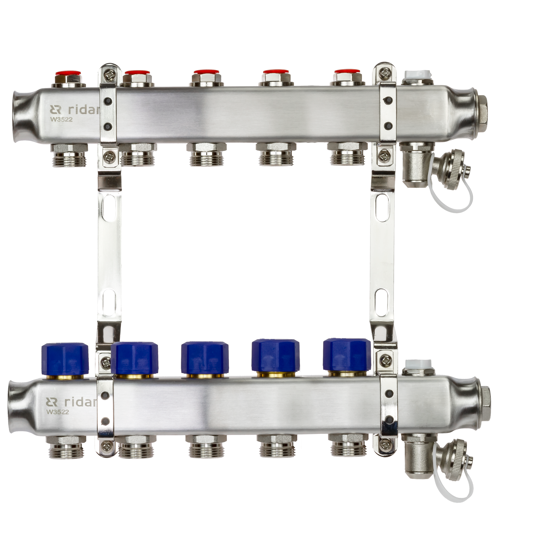 Коллекторная группа SSM-5R set 5 контуров 1'X3/4' с термостатическими клапанами и кронштейнами