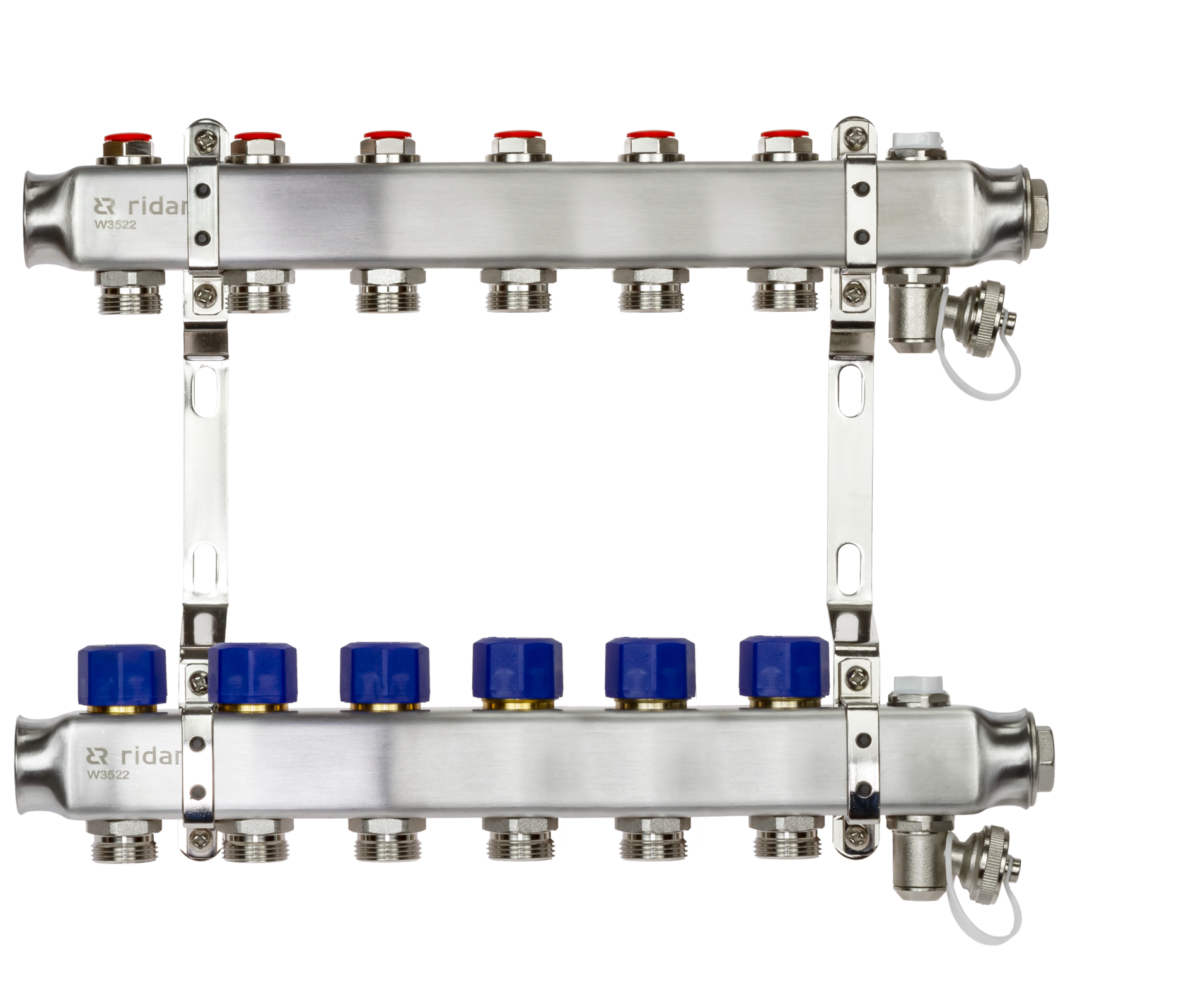 Коллекторная группа SSM-6R set 6 контуров 1'X3/4' с термостатическими клапанами и кронштейнами