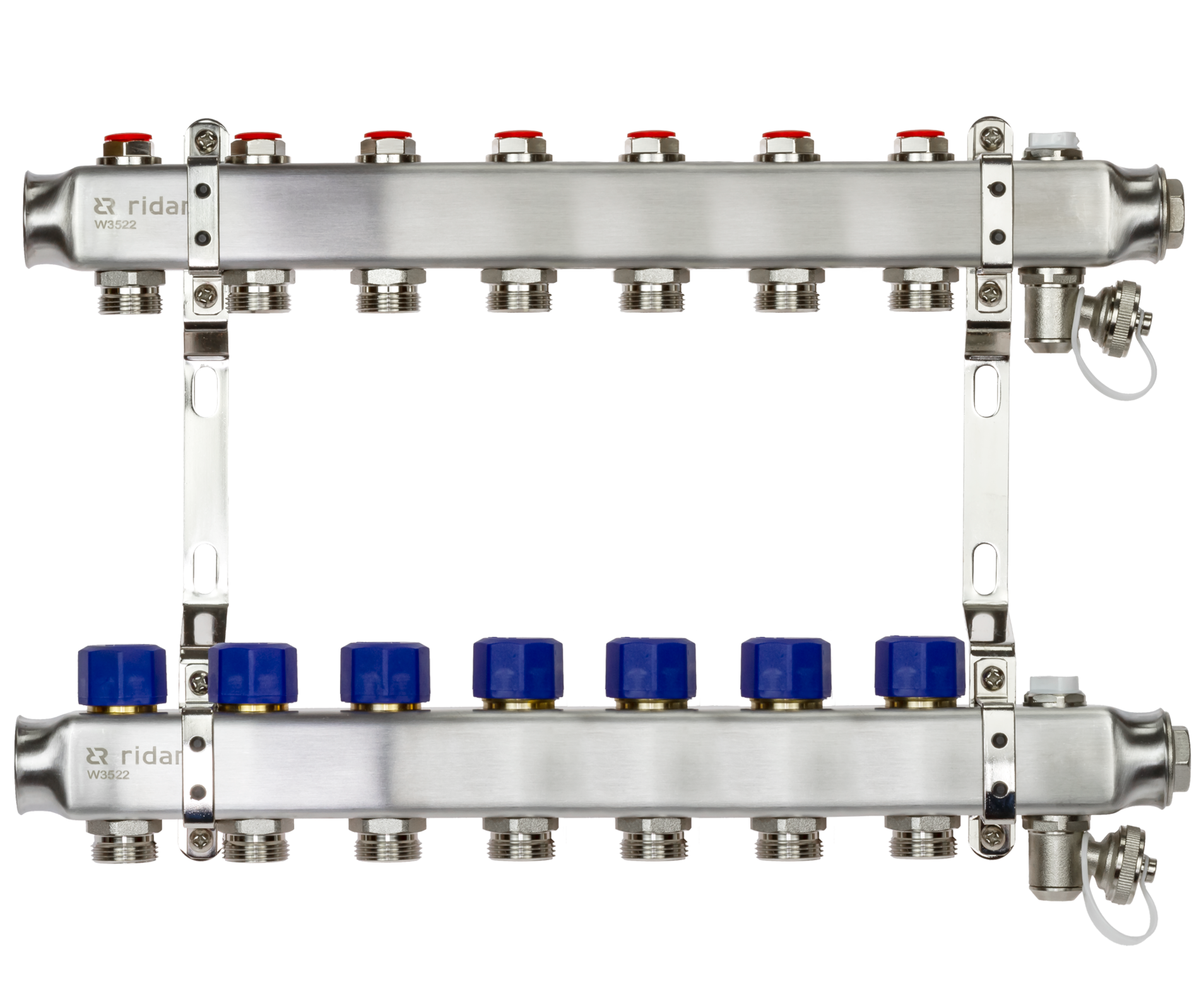 Коллекторная группа SSM-7R set 7 контуров 1'X3/4' с термостатическими клапанами и кронштейнами