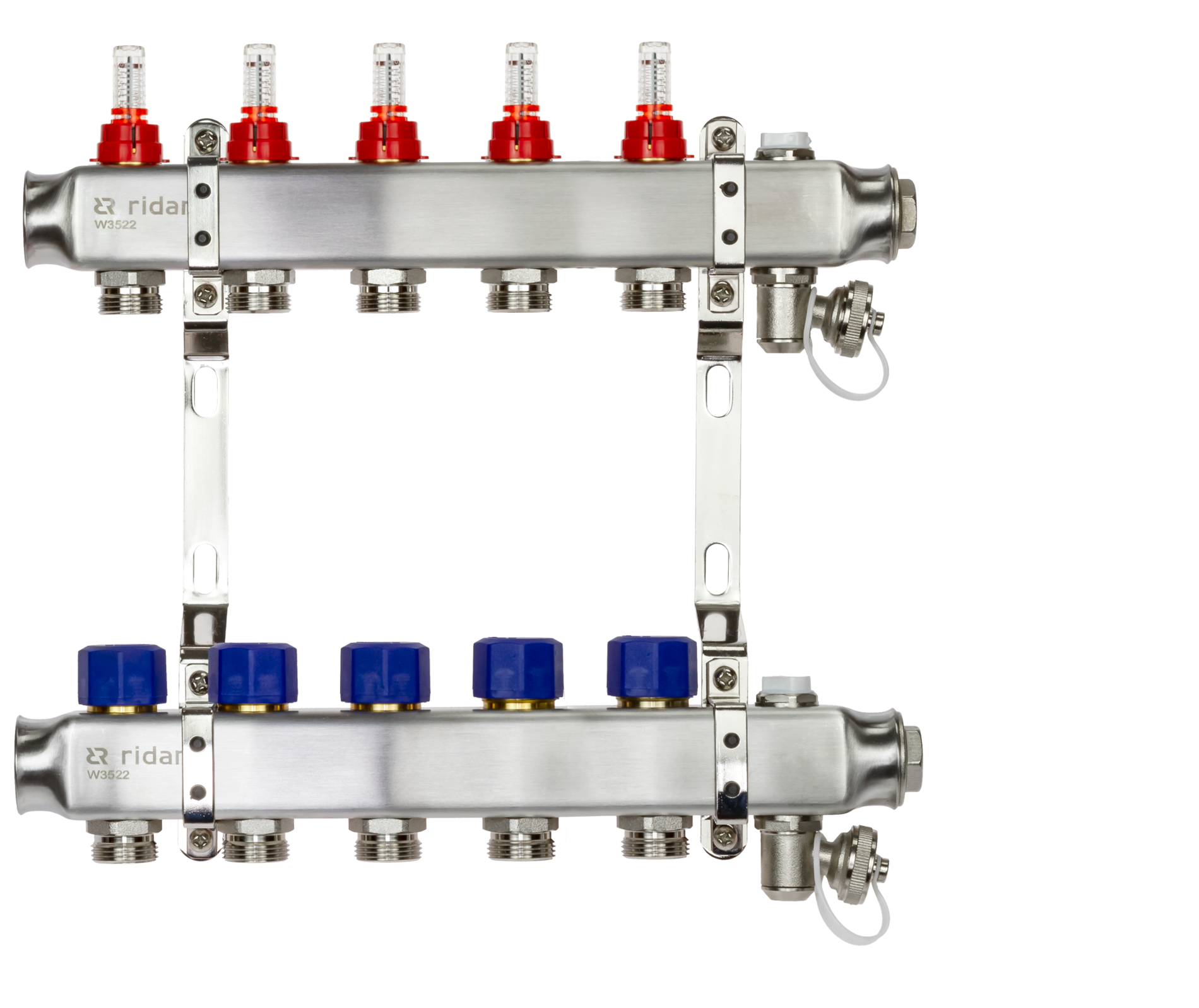 Коллекторная группа SSM-5RF set 5 контуров 1'X3/4' с расходомерами и кронштейнами