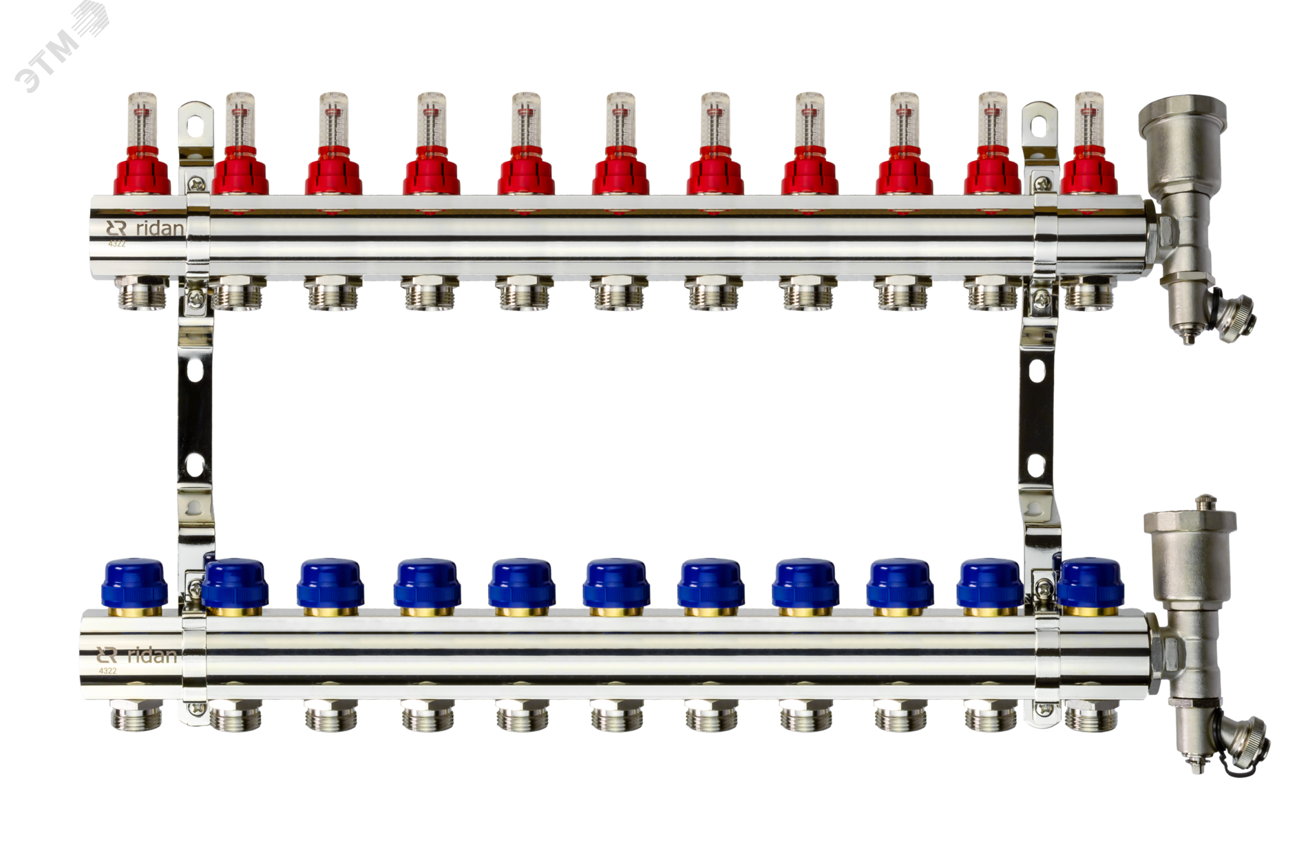 Изображение товара Коллекторная группа FHF-11RF set с расходомерами и кронштейнами