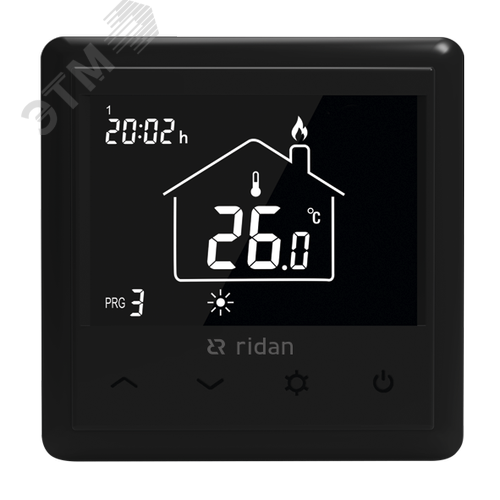 Изображение товара Термостат комнатный программируемый электронный WT RB 230V встраиваемый черный (шт)